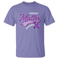 Dementia Awareness T Shirt Memories Matter Purple Ribbon Alzheimer - Wonder Print Shop