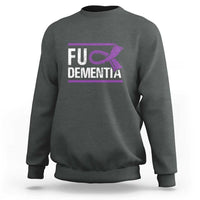 Fuck Dementia Alzheimer Purple Ribbon Sweatshirt - Wonder Print Shop