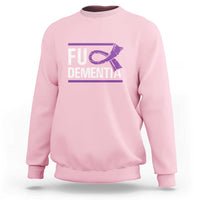 Fuck Dementia Alzheimer Purple Ribbon Sweatshirt - Wonder Print Shop