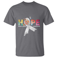 Hope Brain Tumor Awareness Gray Ribbon T Shirt - Wonder Print Shop