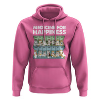 Mental Health Hoodie Medicine Fot Happiness Cute Cat