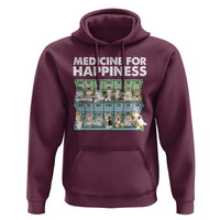Mental Health Hoodie Medicine Fot Happiness Cute Cat