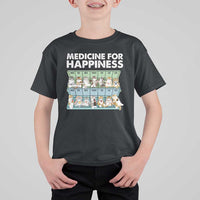Mental Health T Shirt For Kid Medicine Fot Happiness Cute Cat