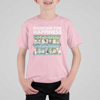 Mental Health T Shirt For Kid Medicine Fot Happiness Cute Cat