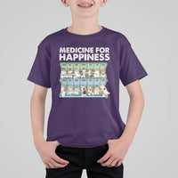 Mental Health T Shirt For Kid Medicine Fot Happiness Cute Cat