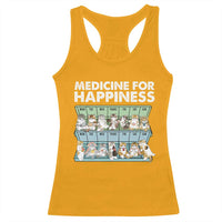 Mental Health Racerback Tank Top Medicine Fot Happiness Cute Cat