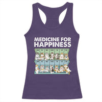 Mental Health Racerback Tank Top Medicine Fot Happiness Cute Cat