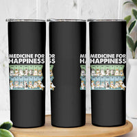 Mental Health Skinny Tumbler Medicine Fot Happiness Cute Cat