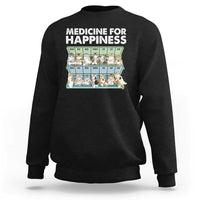 Mental Health Sweatshirt Medicine Fot Happiness Cute Cat