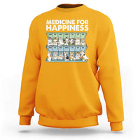 Mental Health Sweatshirt Medicine Fot Happiness Cute Cat