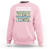 Mental Health Sweatshirt Medicine Fot Happiness Cute Cat