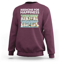 Mental Health Sweatshirt Medicine Fot Happiness Cute Cat