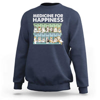 Mental Health Sweatshirt Medicine Fot Happiness Cute Cat