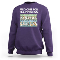 Mental Health Sweatshirt Medicine Fot Happiness Cute Cat