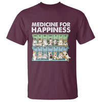 Mental Health T Shirt Medicine Fot Happiness Cute Cat