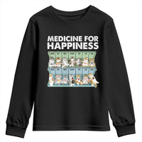 Mental Health Youth Sweatshirt Medicine Fot Happiness Cute Cat