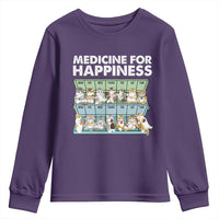 Mental Health Youth Sweatshirt Medicine Fot Happiness Cute Cat