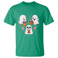 Halloween T Shirt Cute Ghost Dancing In The Candy Rain Spooky Season - Wonder Print Shop