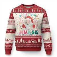 Xmas Nurse Ugly Christmas Sweater Be Nice To The Nurse Santa is Watching Groovy - Wonder Print Shop