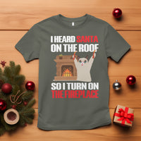 Cat Hates Santa Turned On The Fireplace Funny Christmas T Shirt - Wonder Print Shop