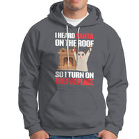 Cat Hates Santa Turned On The Fireplace Funny Christmas Hoodie - Wonder Print Shop