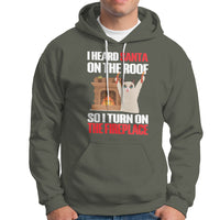 Cat Hates Santa Turned On The Fireplace Funny Christmas Hoodie - Wonder Print Shop