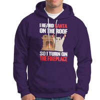 Cat Hates Santa Turned On The Fireplace Funny Christmas Hoodie - Wonder Print Shop