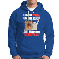 Cat Hates Santa Turned On The Fireplace Funny Christmas Hoodie - Wonder Print Shop