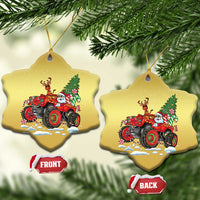 Funny Xmas Christmas Ornament Santa Reindeer Riding Monster Truck - Wonder Print Shop