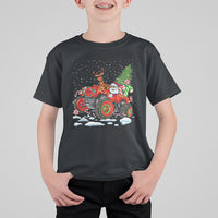 Construction Excavator Christmas Tree Light T Shirt For Kid - Wonder Print Shop