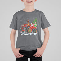 Construction Excavator Christmas Tree Light T Shirt For Kid - Wonder Print Shop