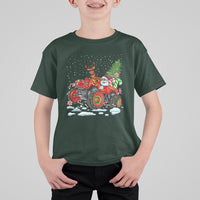 Construction Excavator Christmas Tree Light T Shirt For Kid - Wonder Print Shop