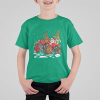 Construction Excavator Christmas Tree Light T Shirt For Kid - Wonder Print Shop