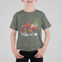 Construction Excavator Christmas Tree Light T Shirt For Kid - Wonder Print Shop