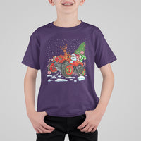 Construction Excavator Christmas Tree Light T Shirt For Kid - Wonder Print Shop