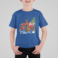 Construction Excavator Christmas Tree Light T Shirt For Kid - Wonder Print Shop