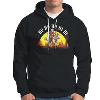 Cowboy Santa Claus Riding A Horse Ho Ho Hi Hi Hoodie - Wonder Print Shop