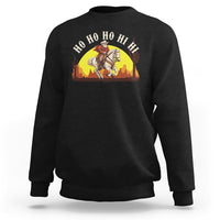 Cowboy Santa Claus Riding A Horse Ho Ho Hi Hi Sweatshirt - Wonder Print Shop