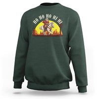 Cowboy Santa Claus Riding A Horse Ho Ho Hi Hi Sweatshirt - Wonder Print Shop