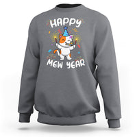Happy Mew Year Funny Cat New Years Eve Party Firework Sweatshirt - Wonder Print Shop