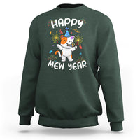 Happy Mew Year Funny Cat New Years Eve Party Firework Sweatshirt - Wonder Print Shop