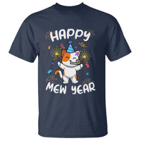Happy Mew Year Funny Cat New Years Eve Party Firework T Shirt - Wonder Print Shop