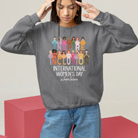 International Women's Day Sweatshirt Happy IWD 8 March Inspire Inclusion 2024 - Wonder Print Shop