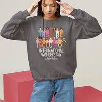 International Women's Day Sweatshirt Happy IWD 8 March Inspire Inclusion 2024 - Wonder Print Shop
