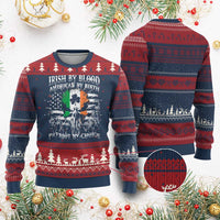 Irish American Knitted Sweatshirt Irish By Blood American By Birth Patriot By Choice