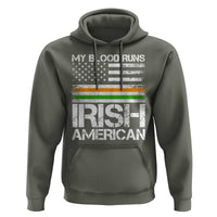 Irish American Pride Hoodie My Blood Runs Ireland America Flag