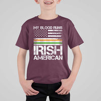 Irish American Pride T Shirt For Kid My Blood Runs Ireland America Flag