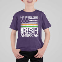 Irish American Pride T Shirt For Kid My Blood Runs Ireland America Flag