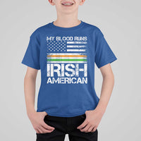 Irish American Pride T Shirt For Kid My Blood Runs Ireland America Flag