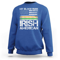 Irish American Pride Sweatshirt My Blood Runs Ireland America Flag